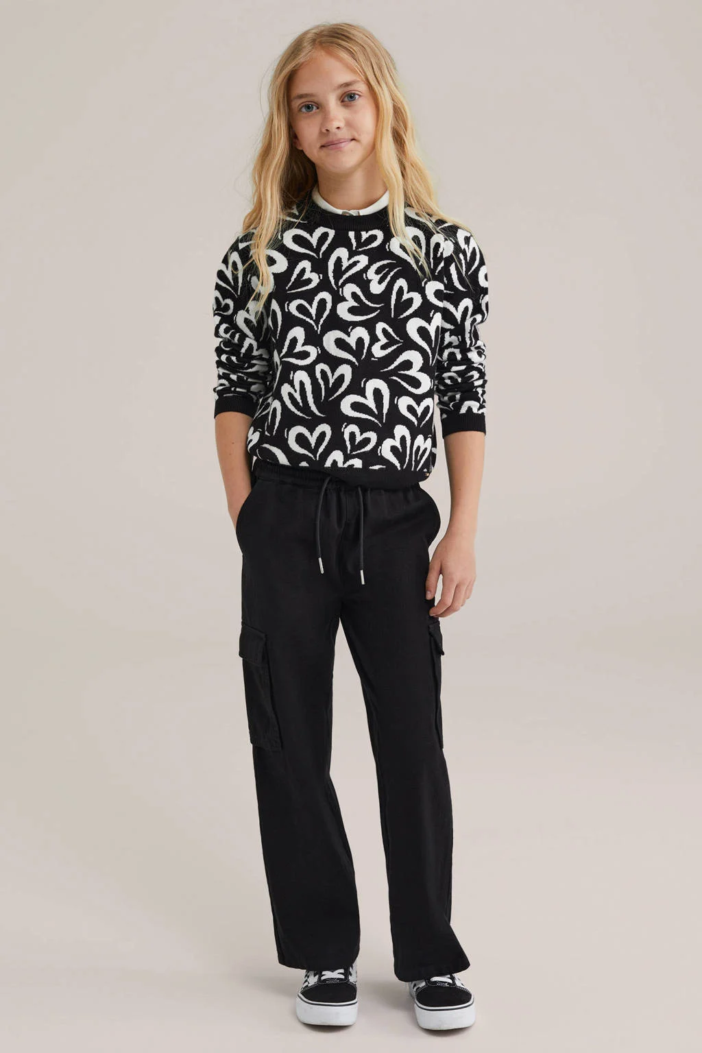 WE Fashion trui zwart fijn gebreid