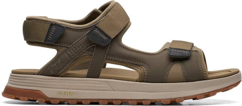 Clarks Stijlvolle platte sandalen voor mannen Green Heren