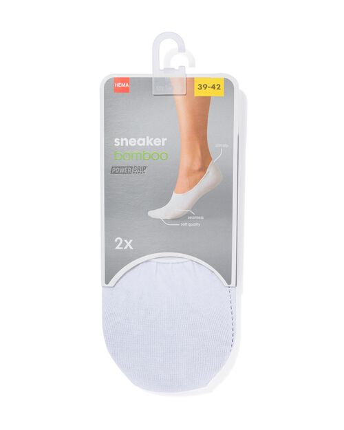 2 paires de socquettes pour sneakers femme avec bambou blanc