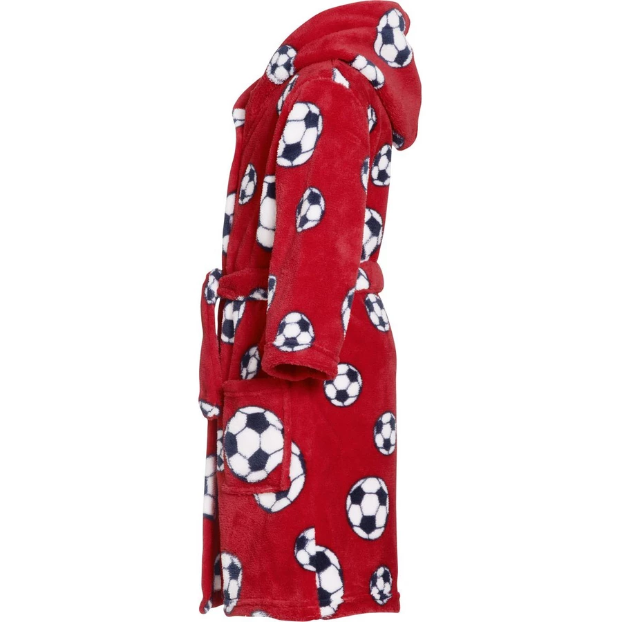 Playshoes Fleece-Bademantel Fußball rot