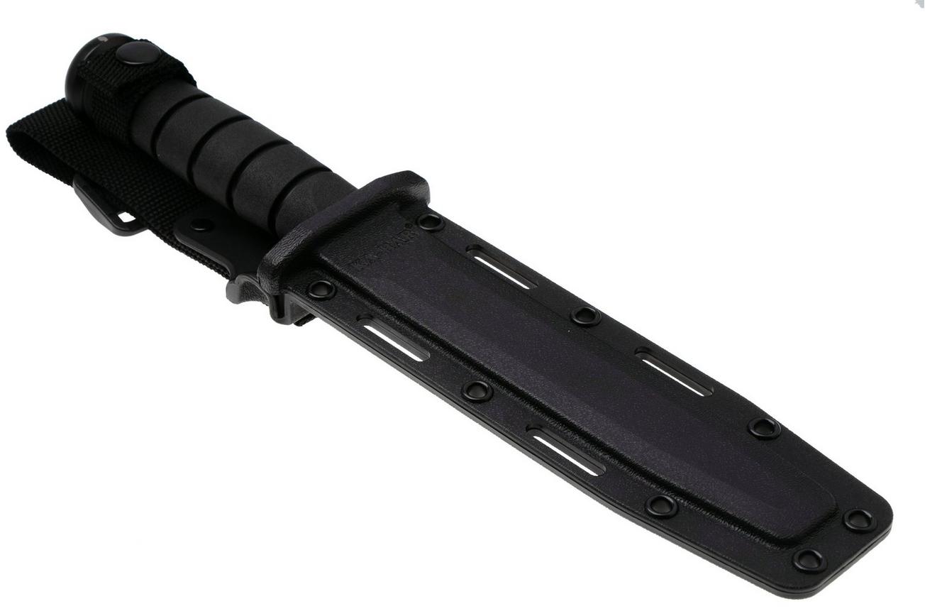 KA-BAR USMC 1213 plain edge, Kraton, kydex foedraal
