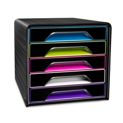 CEP Gloss - Module de classement 5 tiroirs - noir/multicolore subtil