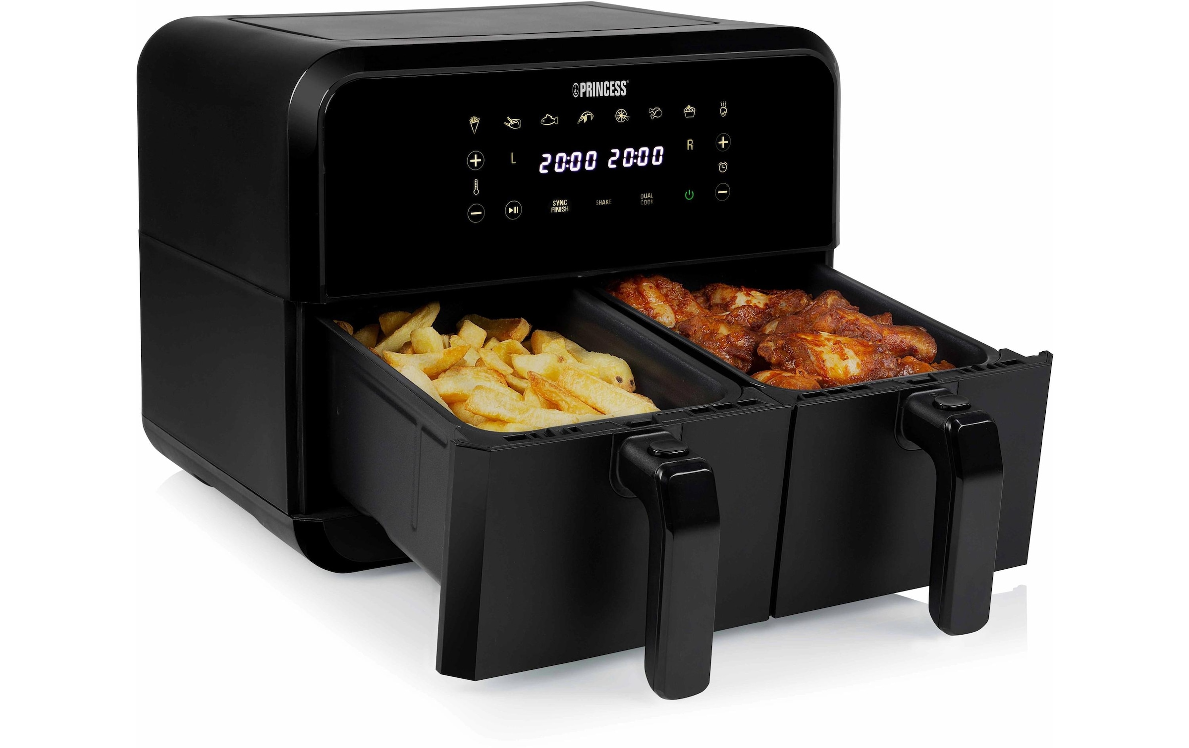 PRINCESS Heissluftfritteuse »182068 Double Basket Airfryer 8 l« 2400 W