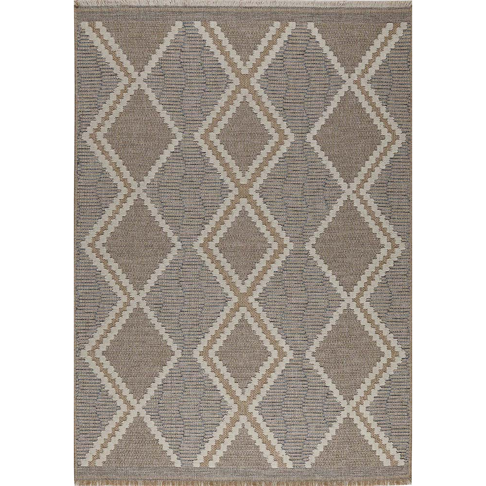 Tapis intérieur extérieur aspect jute bleu tulum 9048 170 x 120 cm