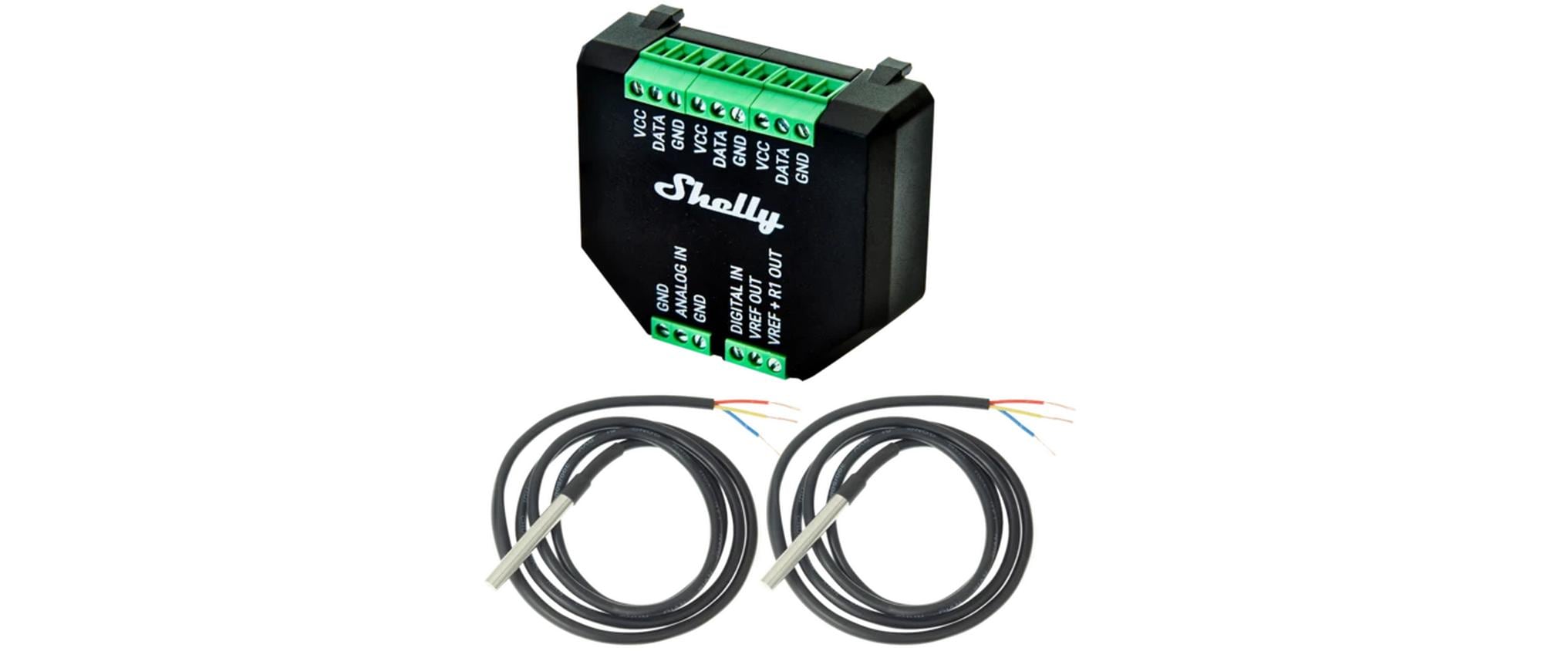 AddOn Plus Temperatursensor Set 2 für Shelly Plus AktorenSensormodul für DS18B20 und DHT22 Sensoren inkl. DI und AI Schnittstelle inkl. zwei Temperatursensor