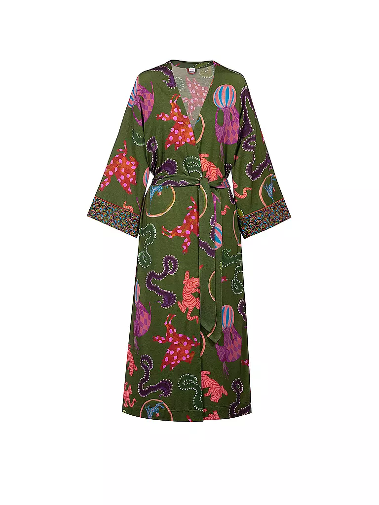 MEY Morgenmantel LOVE CIRCUS pineforest olive