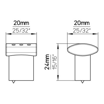 Knop Sanne rvs look 20mm