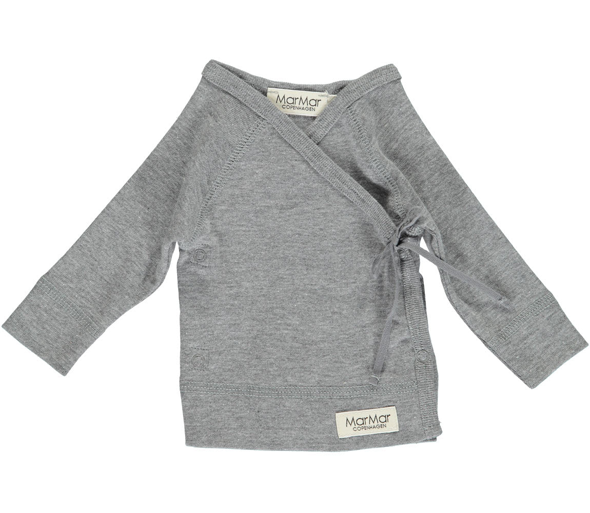 Tut Wrap LS, Bluse - Grey Melange