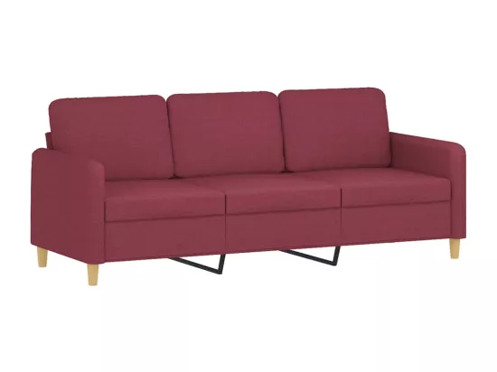 Ensemble de canapés 3 pièces avec coussins Rouge bordeaux Tissu