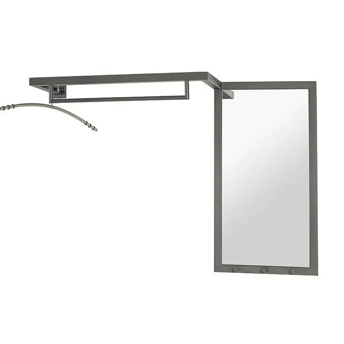 Pegane Garderobe anthracite - Miroir intégré
