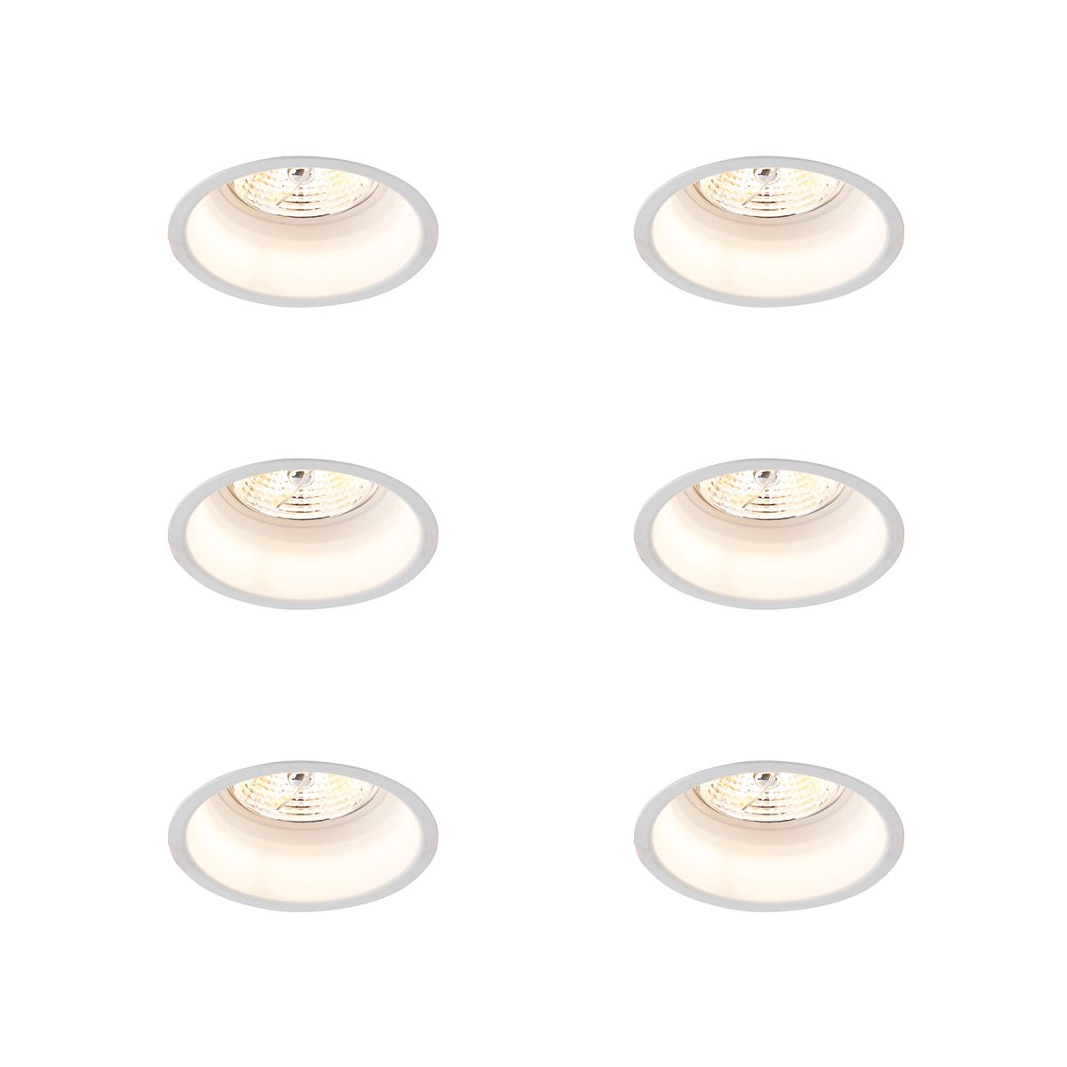 Set van 6 Moderne inbouwspot wit AR70 - Dept