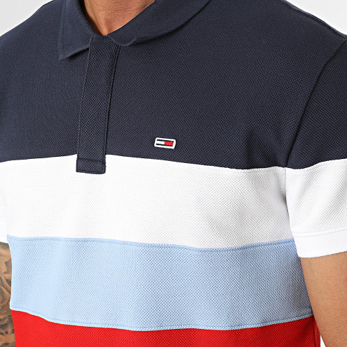Polo Manches Courtes Colorblock 5753 Rouge Bleu Marine Blanc Bleu Clair