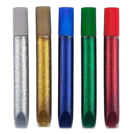 Idena Glitter-Glue, 5 Farben à 10,5 ml, lösungsmittelfrei