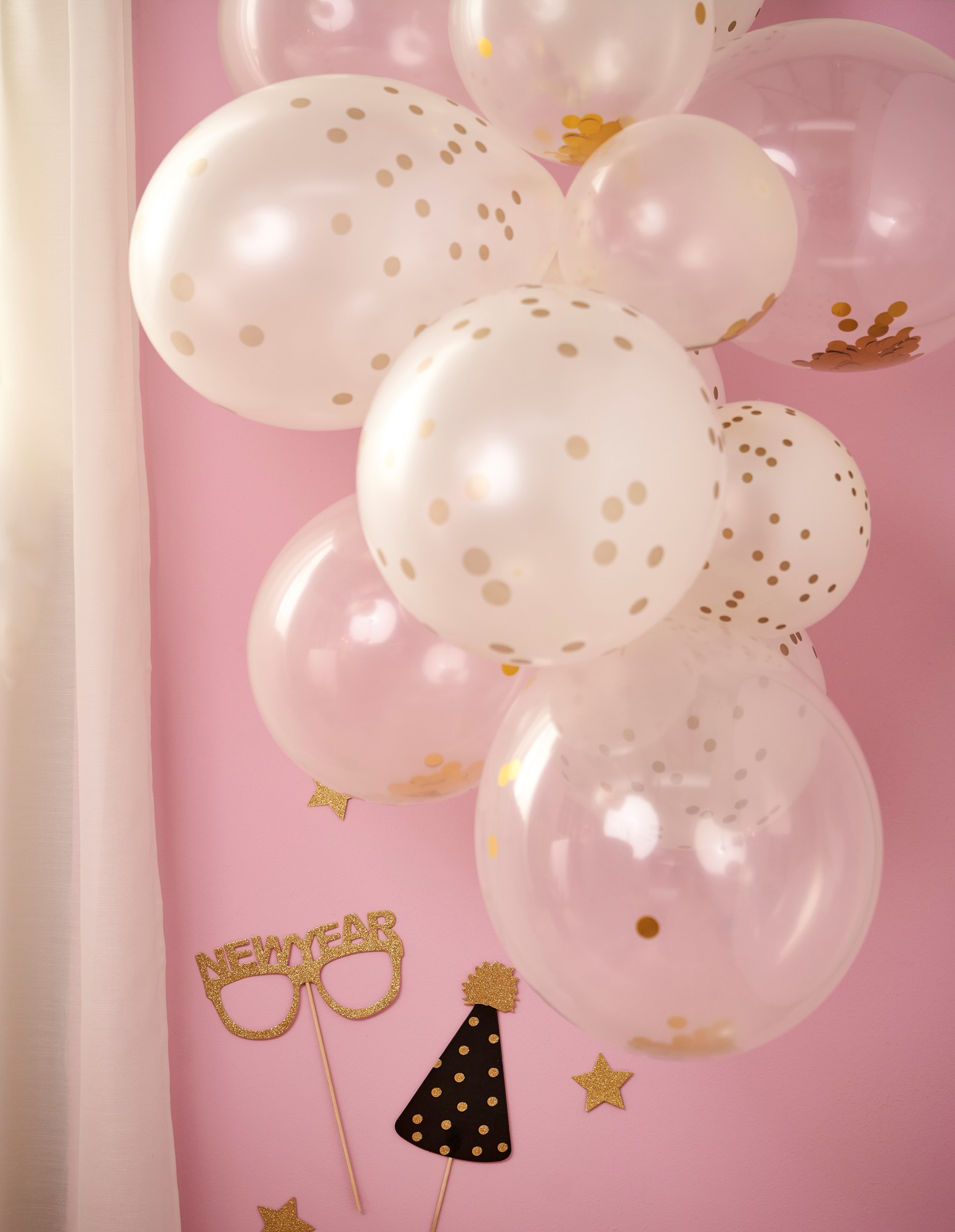 Balloner med konfetti | Latex. 30 cm. 6 stk. | Gold