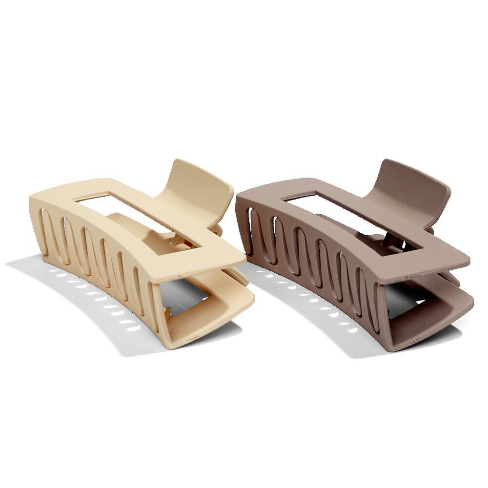 Lot de 2 pinces à cheveux beige et noir