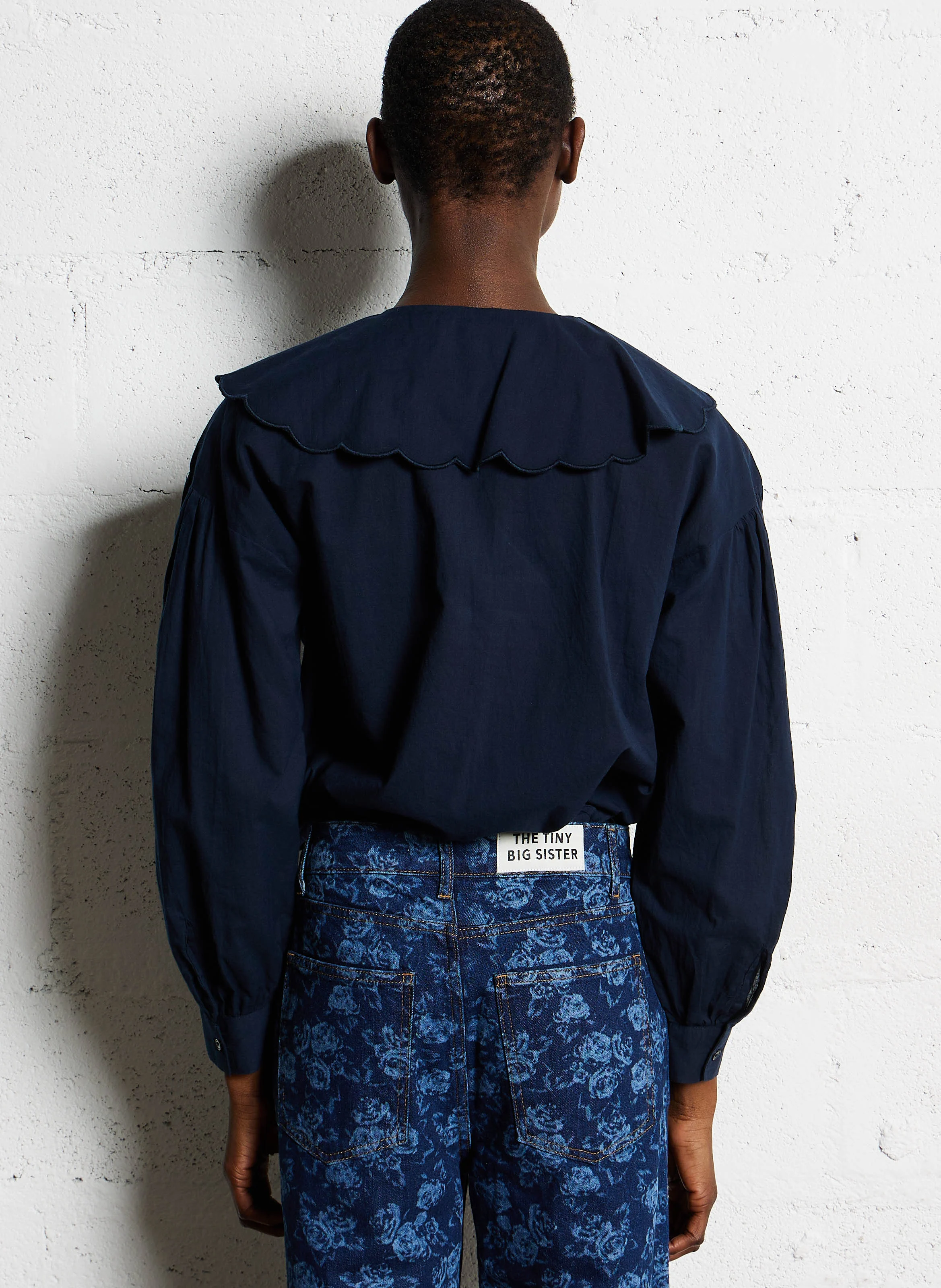 Chemise droite en coton | Bleu