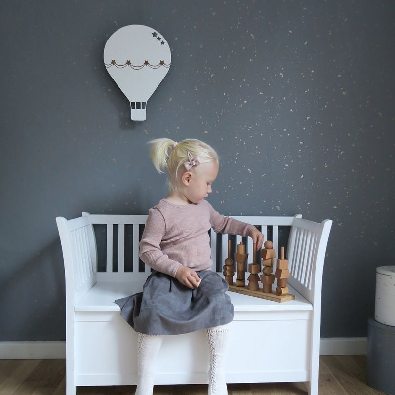 Maseliving Luftballong Lampe i Eik, Hvitmalt