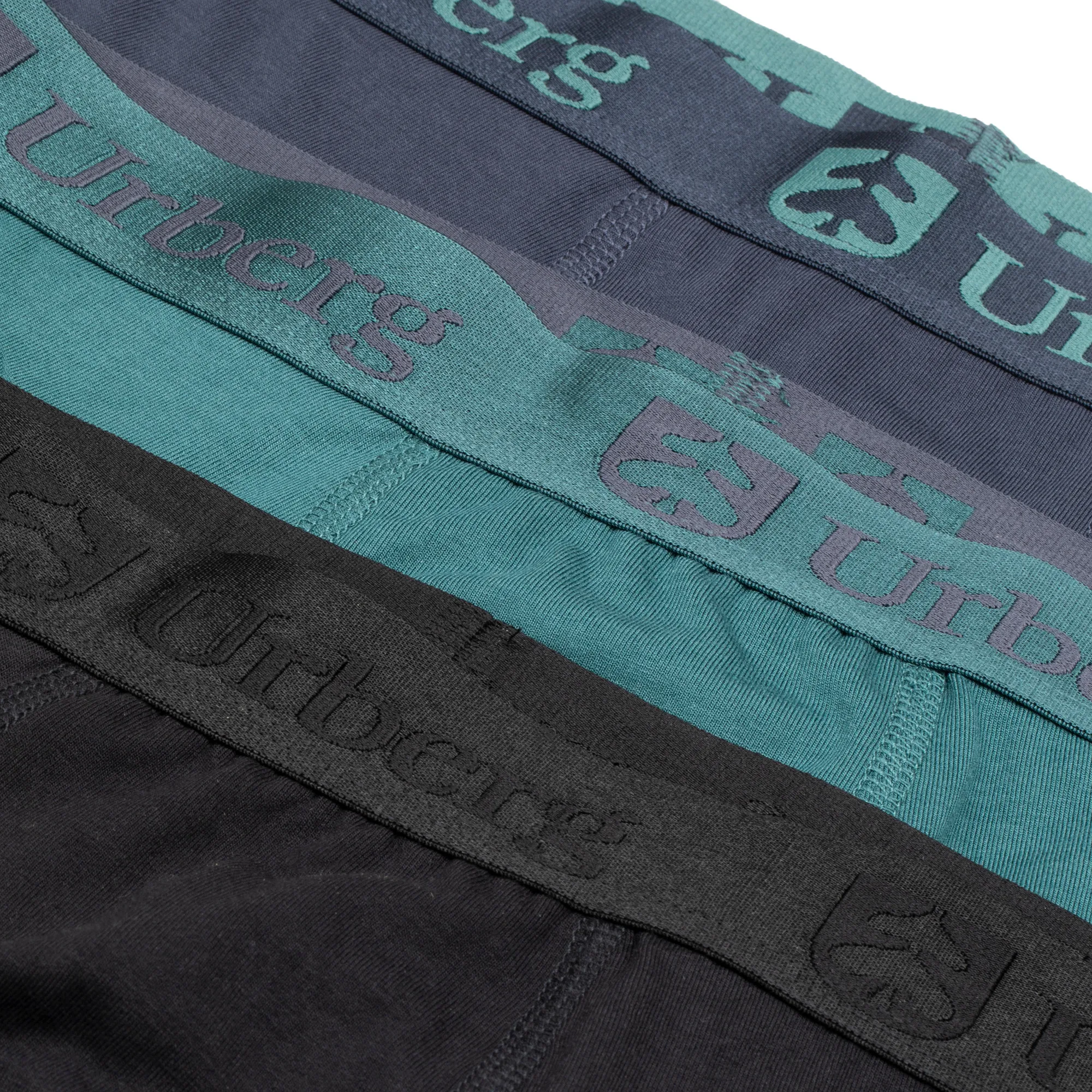 Urberg Juniors' Bamboo Boxers 3-Pack Black/Blue/Green