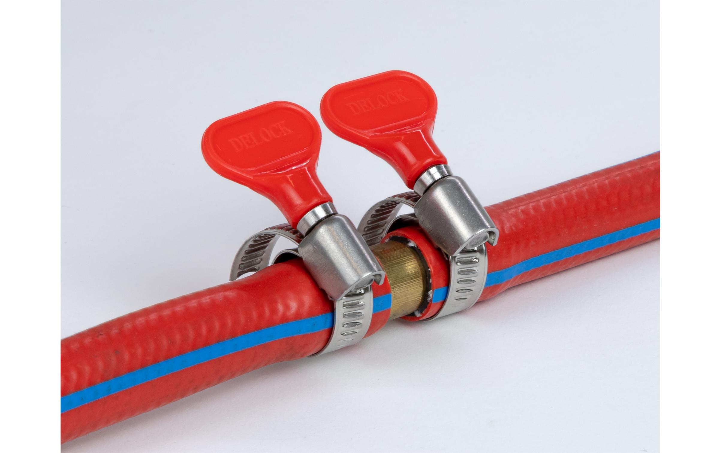 Schlauchschellen-Set 16-25 mm, Rot 10 StückDelock Schlauchschelle mit Flügelmutter 16 - 25 mm 10 Stück rot