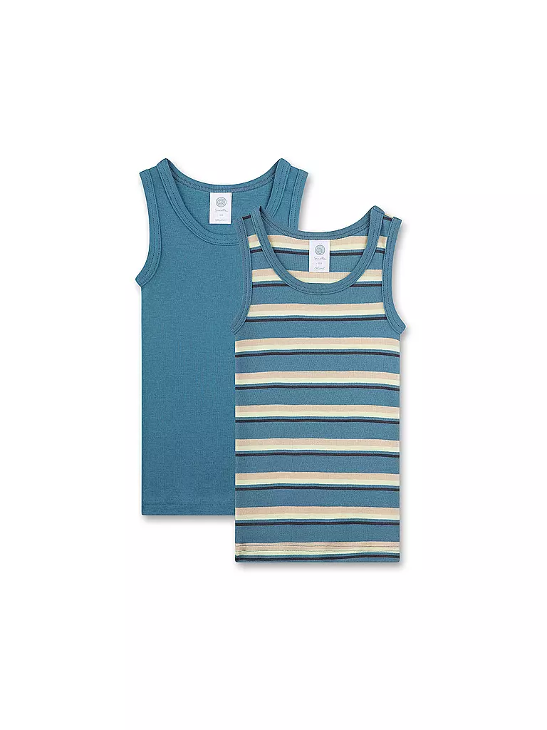 SANETTA Jungen Top - Unterhemd 2er Pkg. blue blau