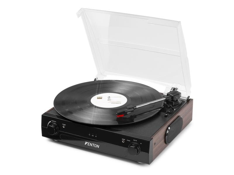 Fenton Plattenspieler mit Bluetooth RP102B Braun Retro Plattenspieler mit Bluetooth
