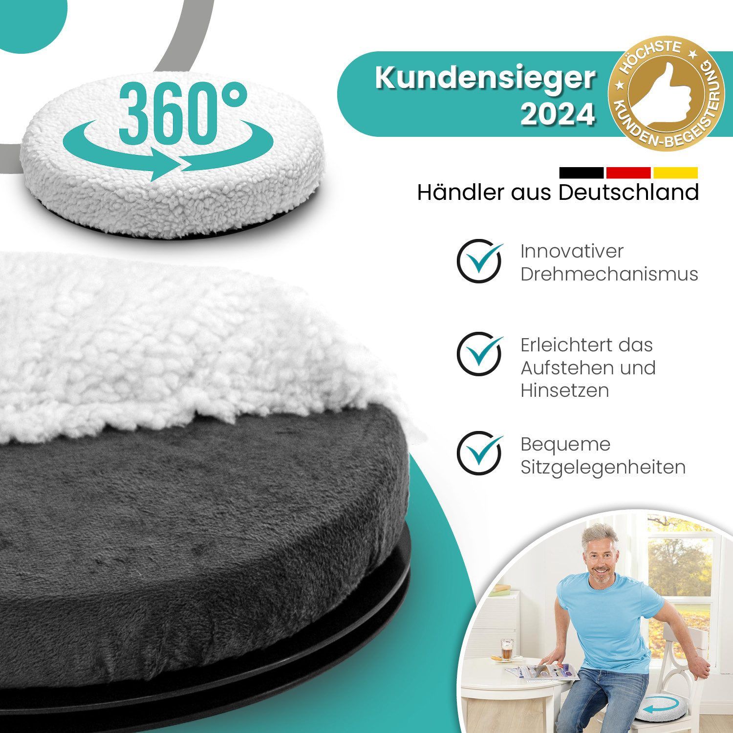 aktivshop 2x Drehkissen