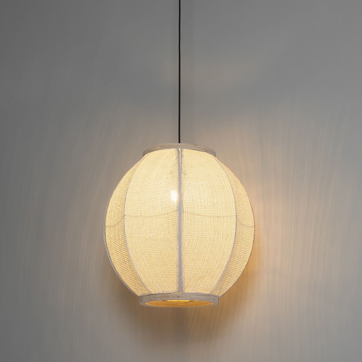 Oosterse hanglamp naturel stof 46 cm - Rob