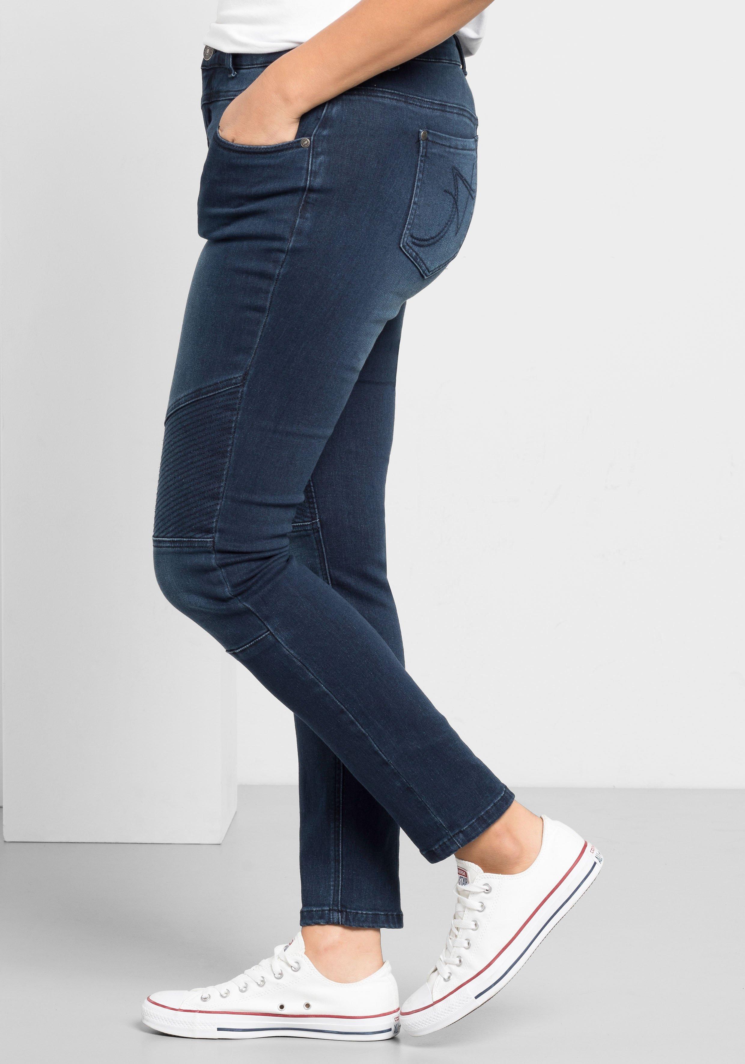 Skinny Power-Stretch-Jeans im Biker-Look