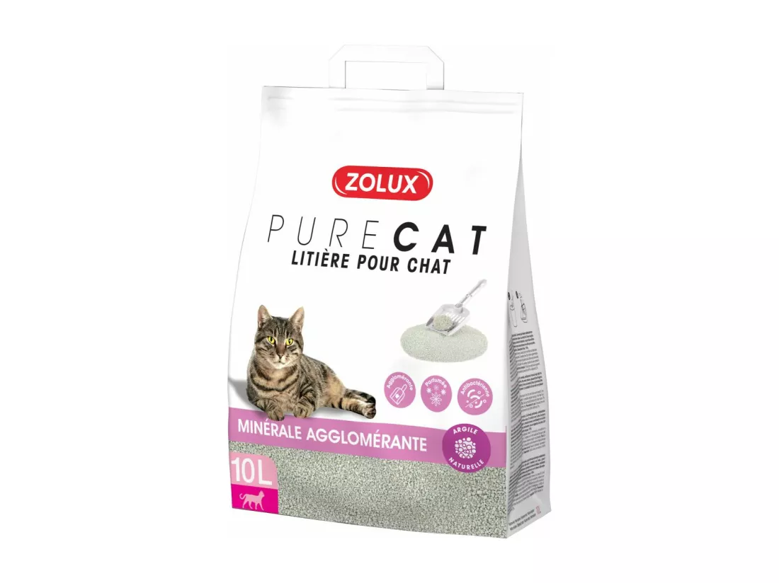 Litière agglomérante parfum floral Purecat 10 litres