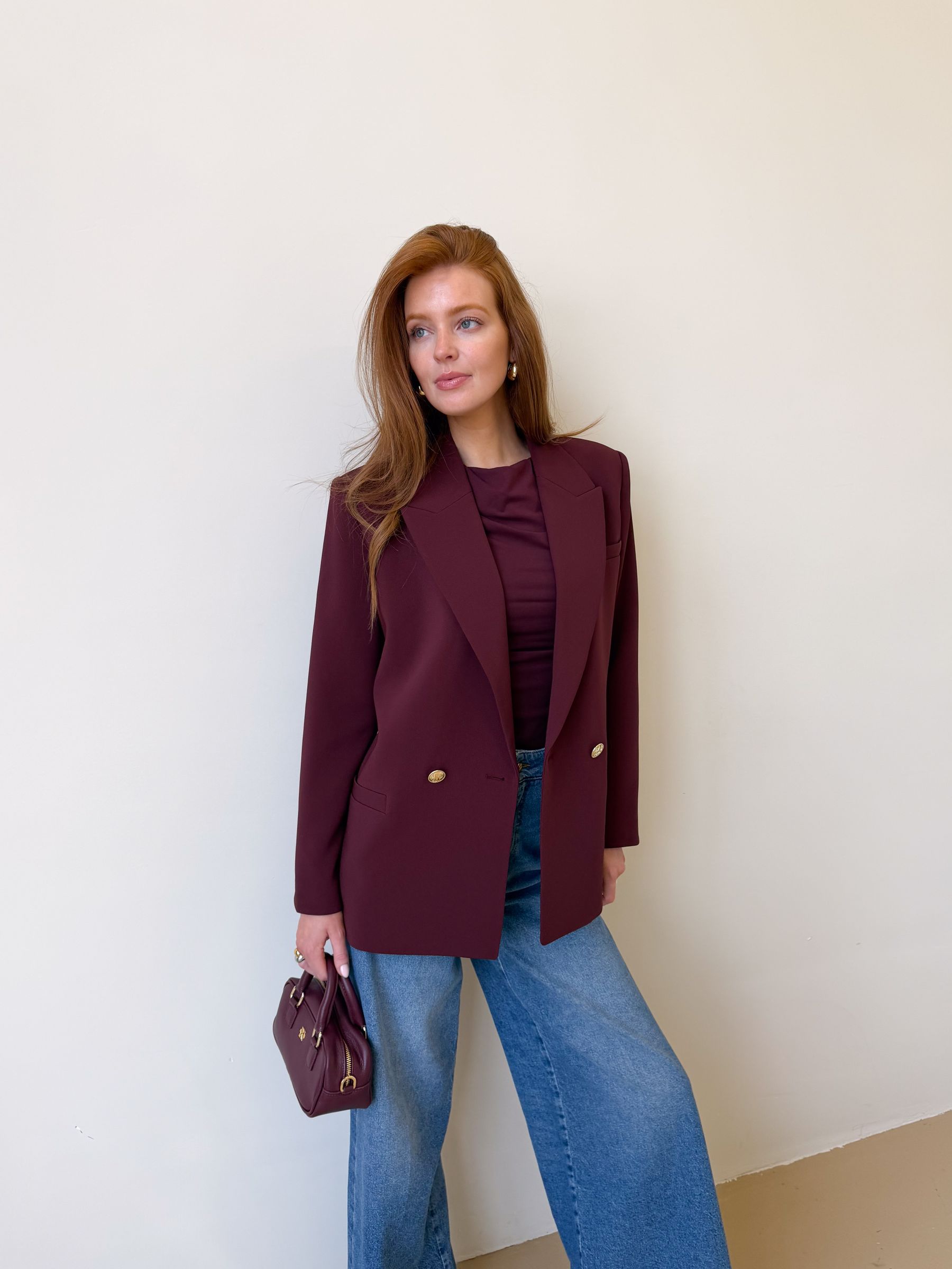 JV-DEE oversized blazer - burgundy