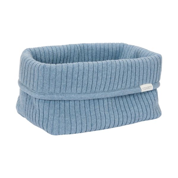 Little Dutch Pure Commodemandje Groot -  25 x 15 x 15 cm - Gebreid - Denim Blue