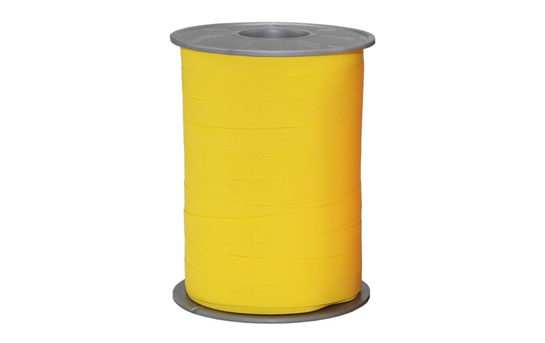 Geschenkband Opak Matt 1 cm x 200 m: GelbKräuselband für Geschenke