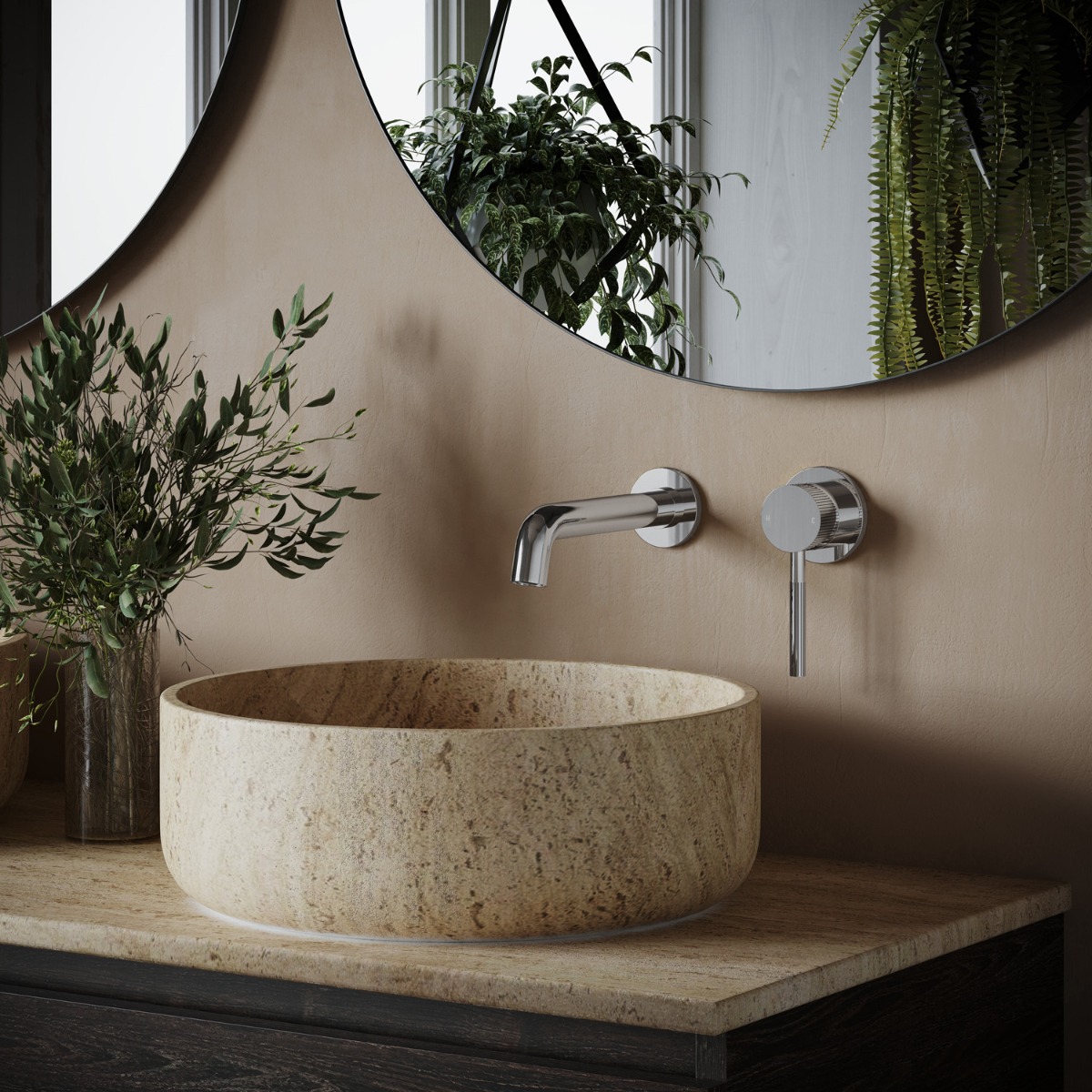 Saniclear Talpa Stripes inbouw wastafelkraan chroom