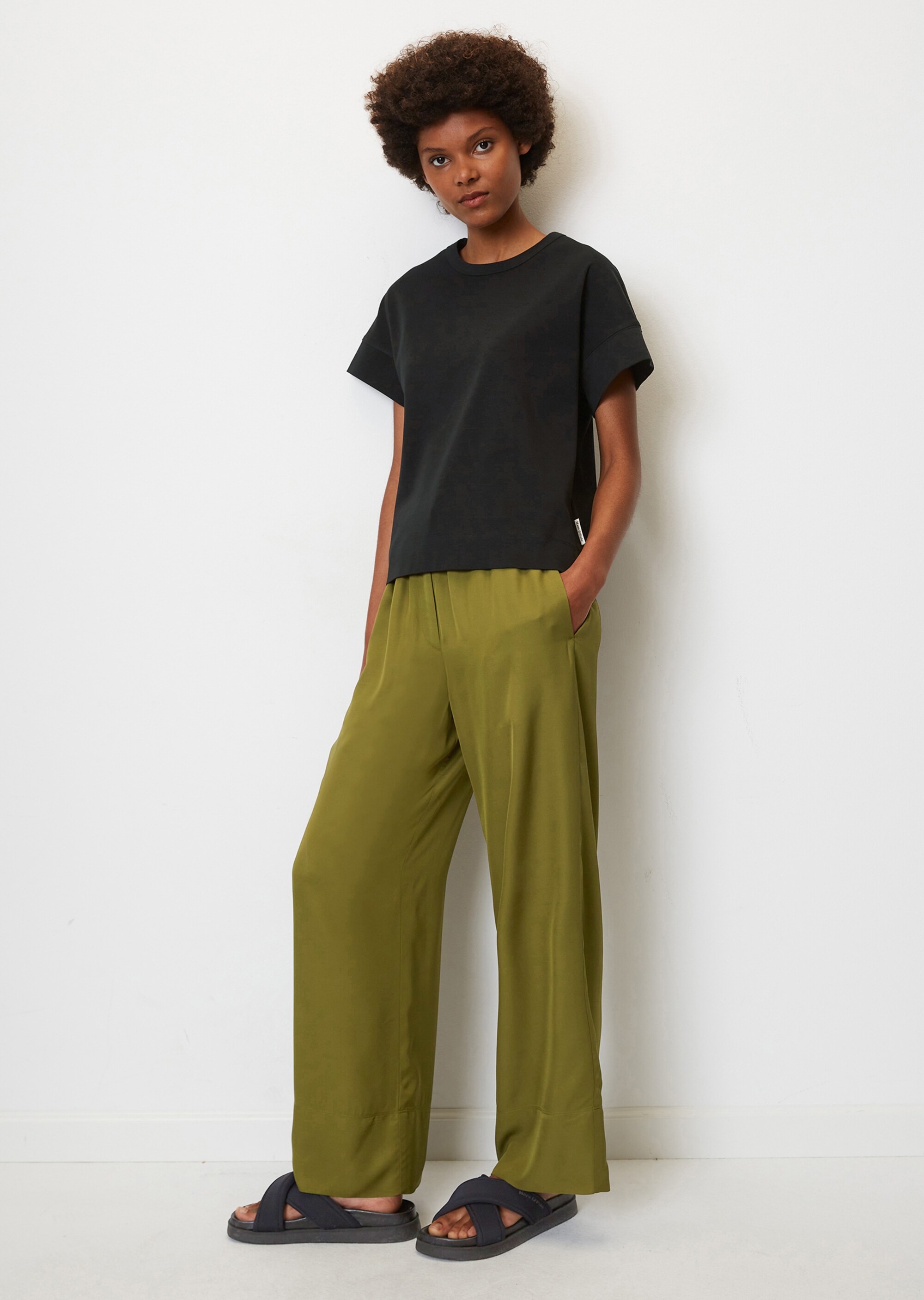 Kurzarm-T-Shirt regularaus Interlock-Jersey
