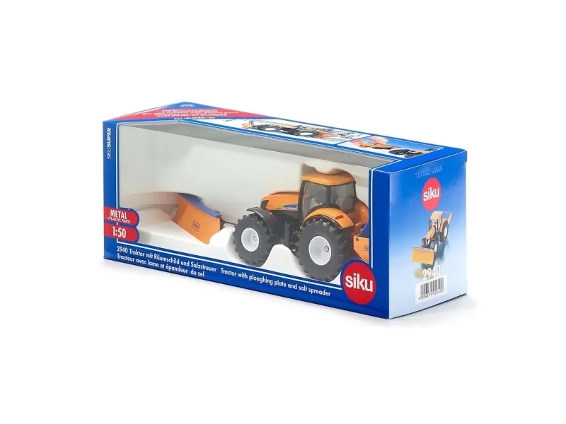 Siku 1:50 Tractor With Plough And Salt Spreader