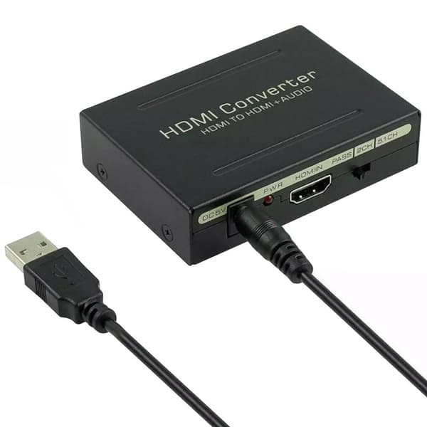 Lydsplitter, HDMI till HDMI + SPDIF + RCA - USB