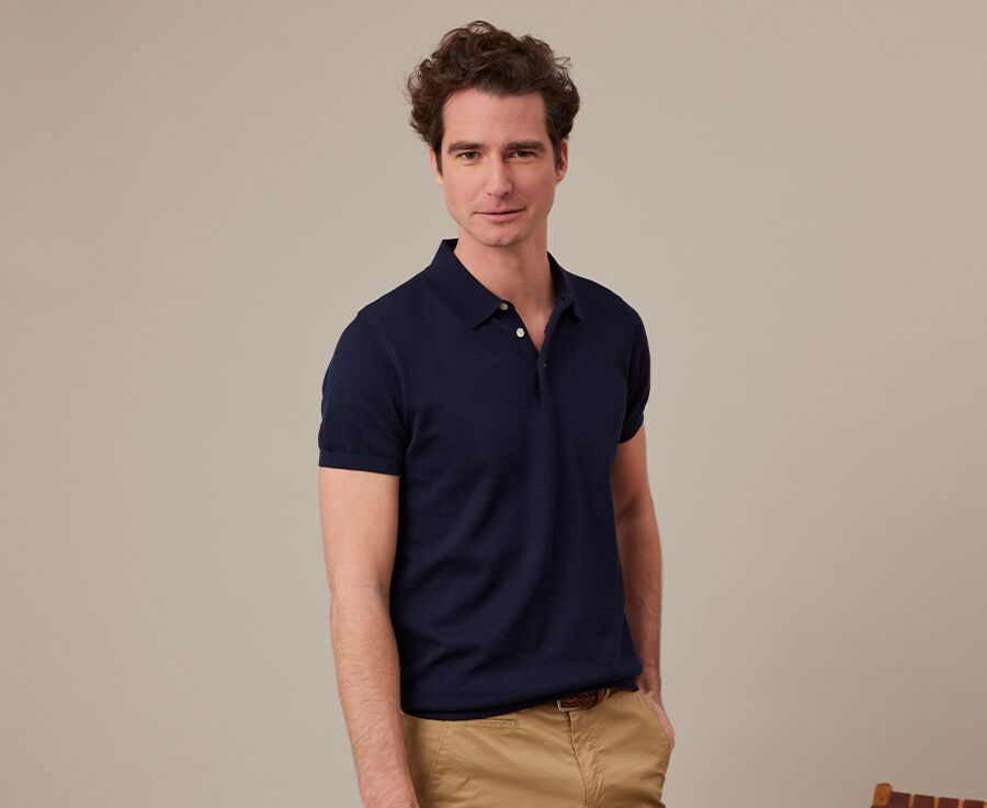 Polo homme marine - BRAIDEN