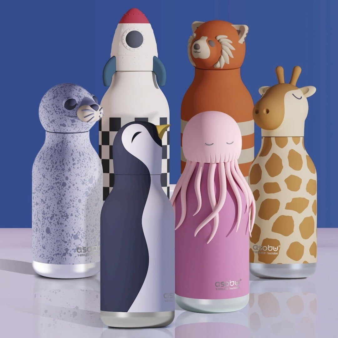 Asobu rvs drinkfles bestie - pinguïn - 460 ml