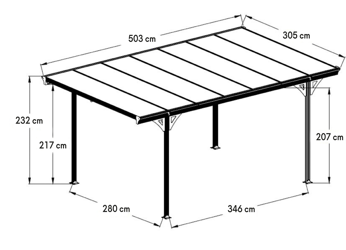 Carport mit Aluminium-Gestell