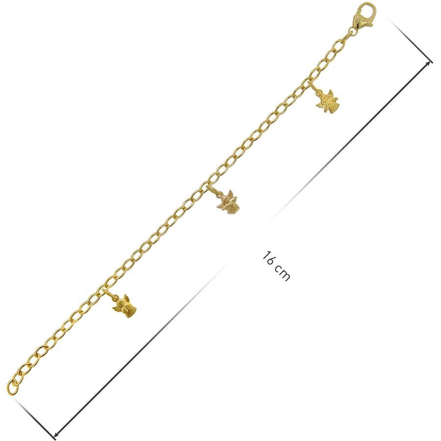 trendor Mädchen-Armband mit Engeln Gold auf Silber für Kinder gold