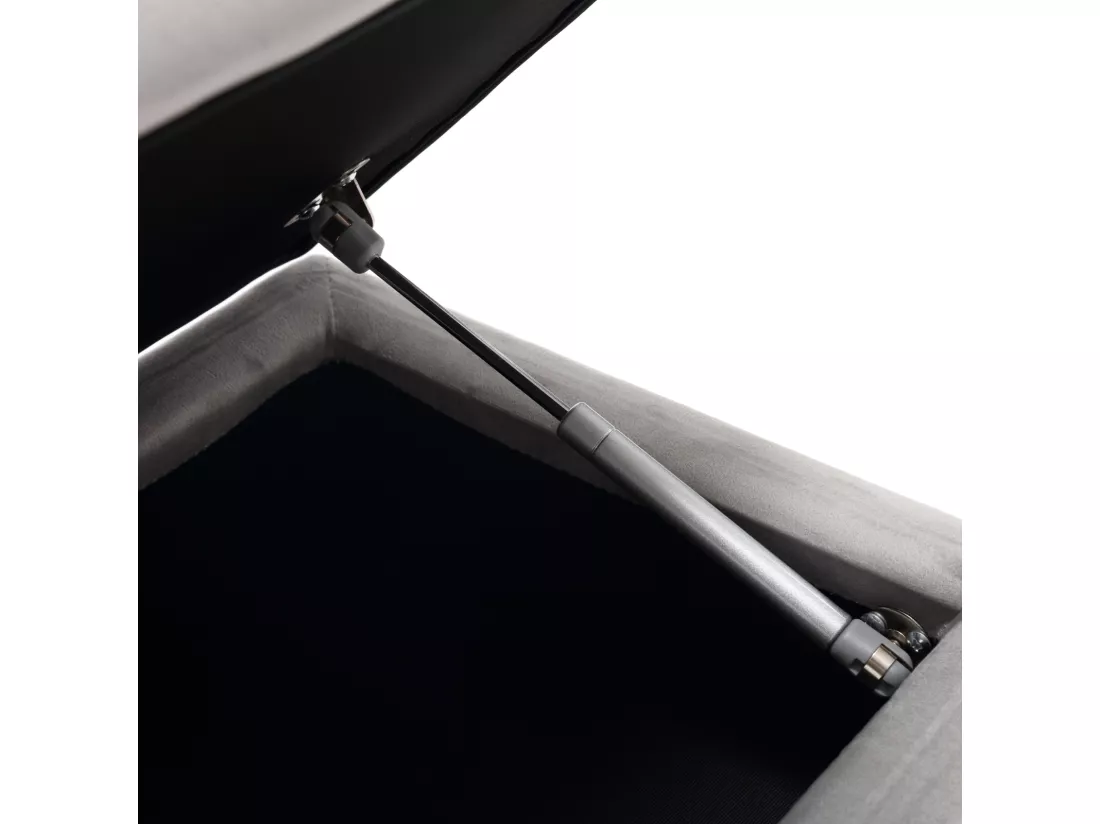 Banc de rangement, 111x35x44.5cm, pieds en métal doré pour salon, à l'entrée, à la chambre à coucher, en velours Gris clair