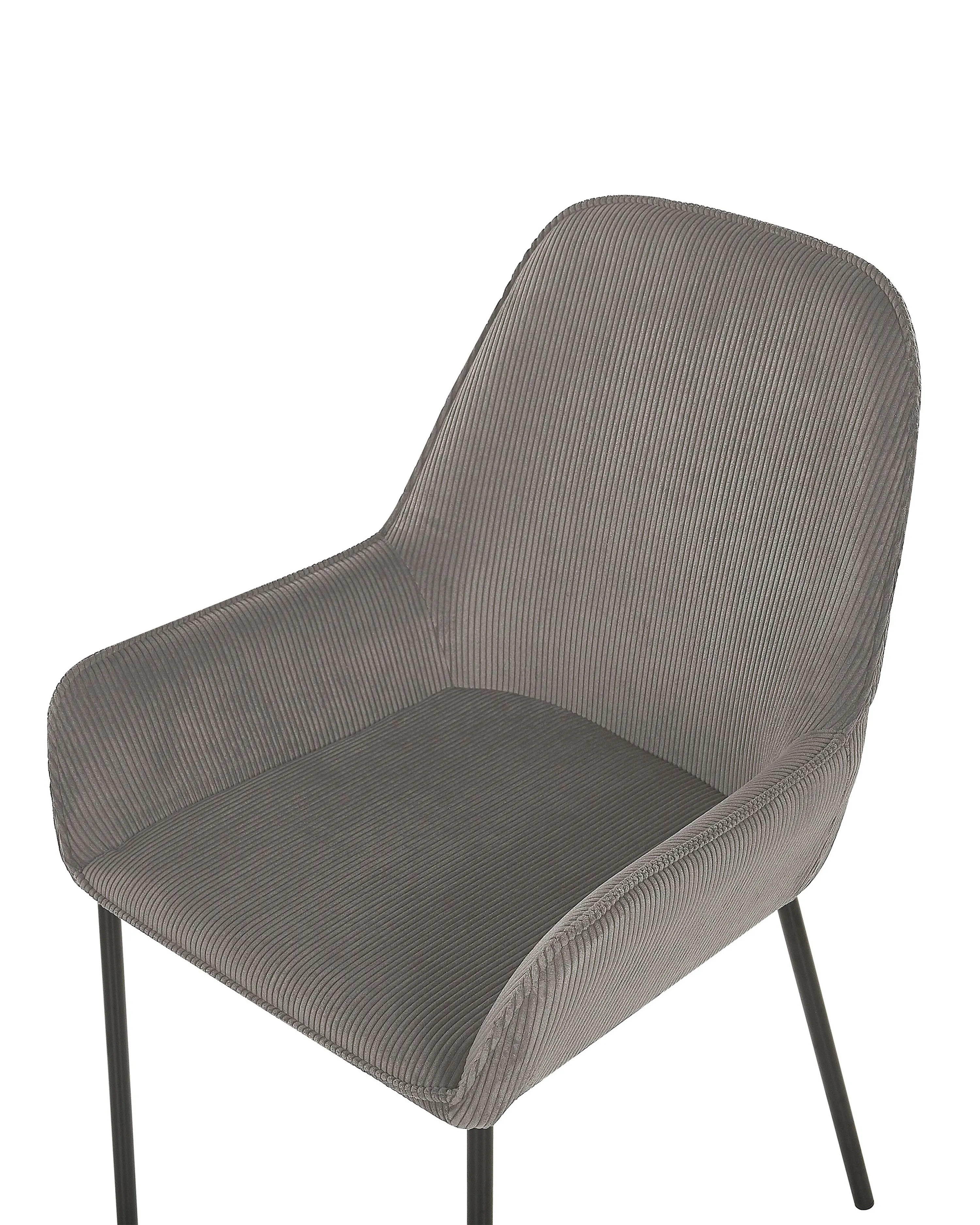 Set van 2 eetkamerstoelen LOVERNA Corduroy Grijs