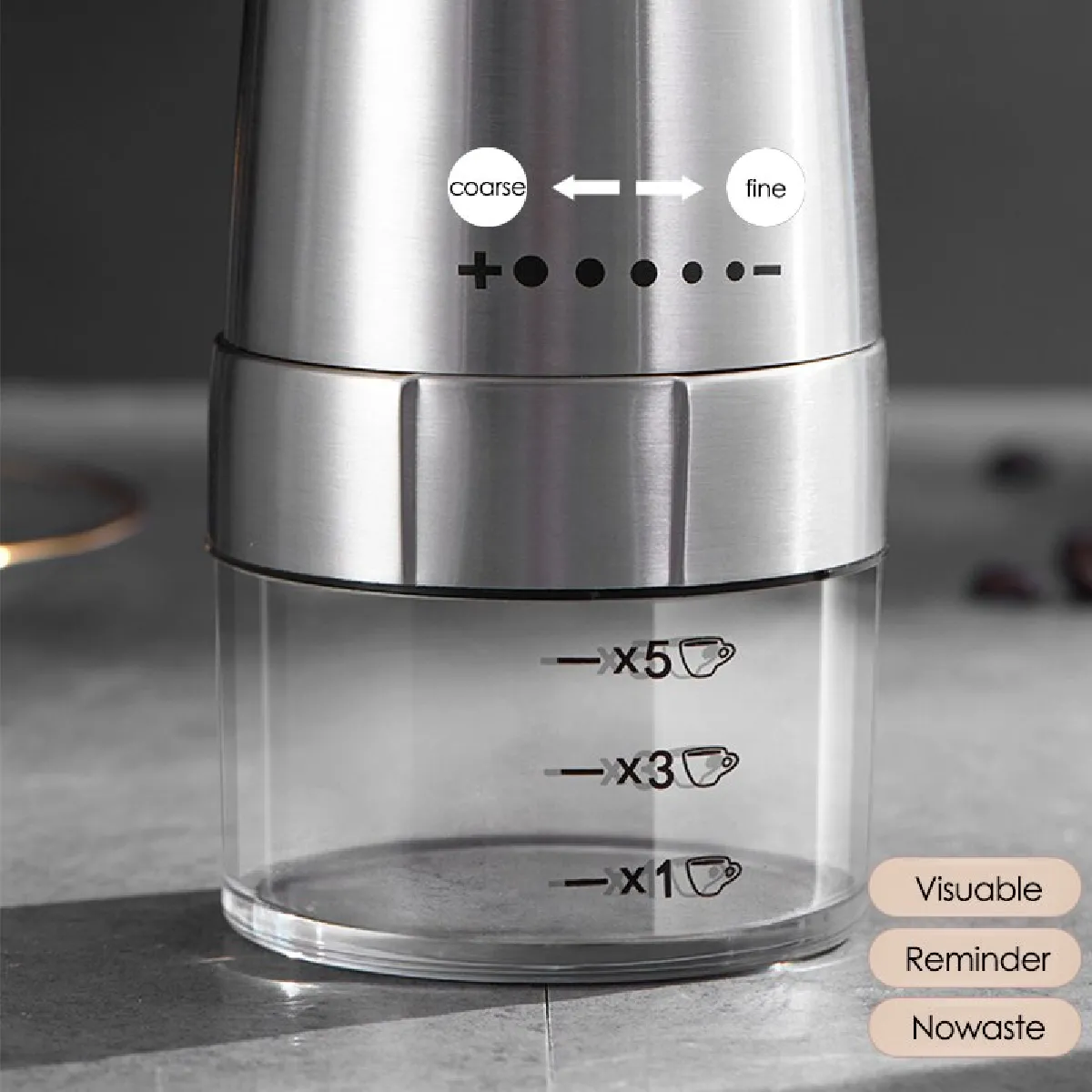 Universal Moulin à café électrique USB 5 modes - Argent