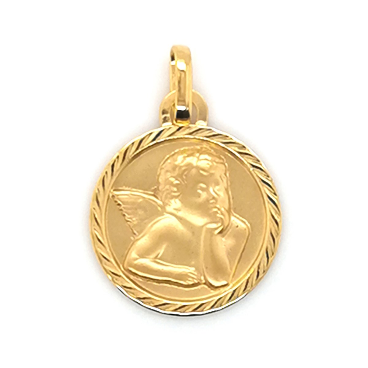 Médaille Brillaxis ange diamantée striée