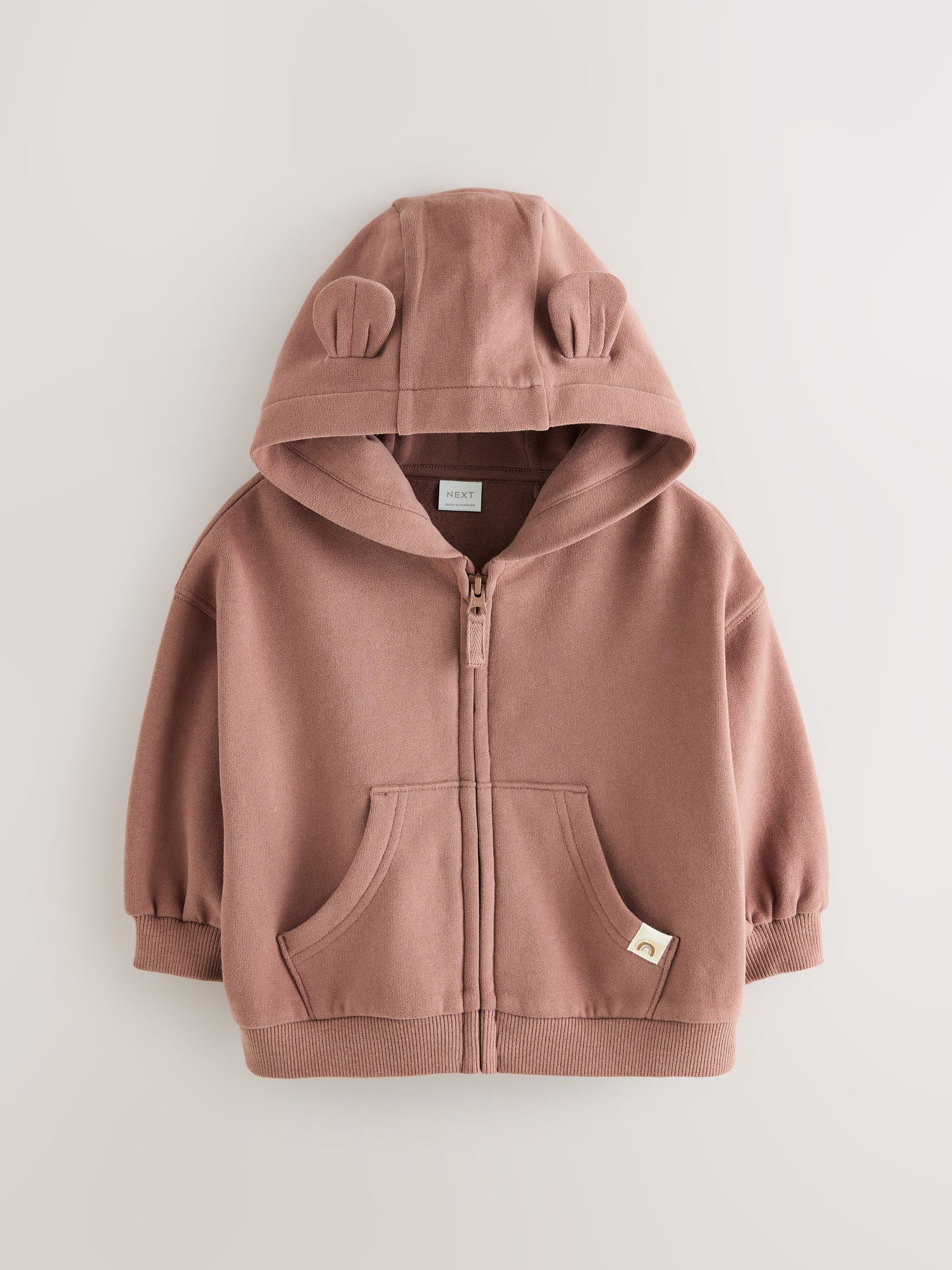 Mokkabruin - Hoodie met ritssluiting (3 mnd-7 jr)