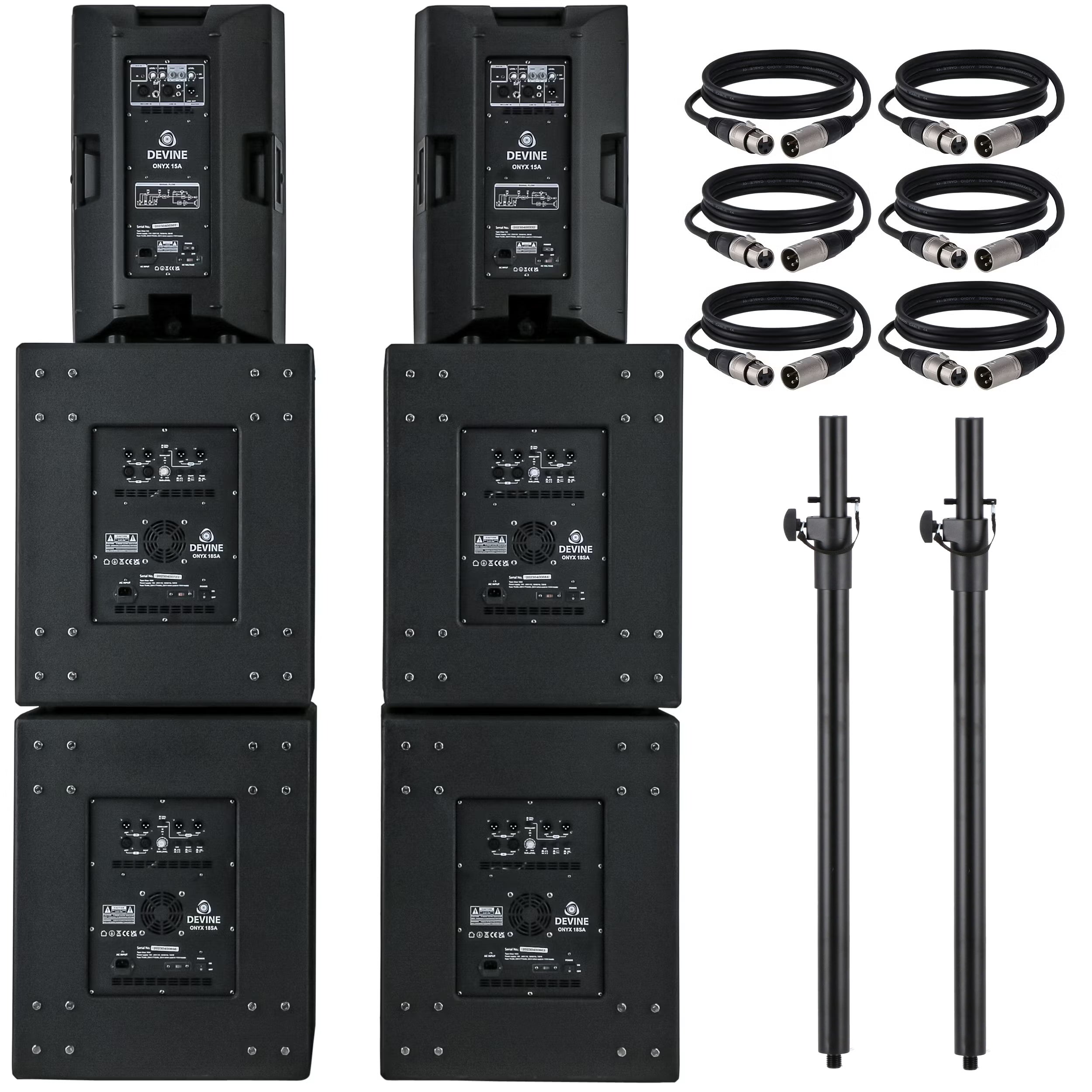 Devine Onyx 15A (2x) + 18SA (4x) set