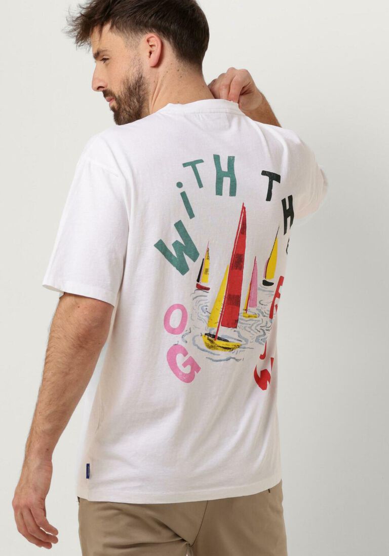 SCOTCH & SODA witte scotch & soda t-shirt front back artwork t-shirt