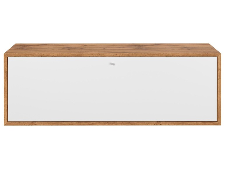 Hangkast met deur 118 x 38 cm eikenlook/wit