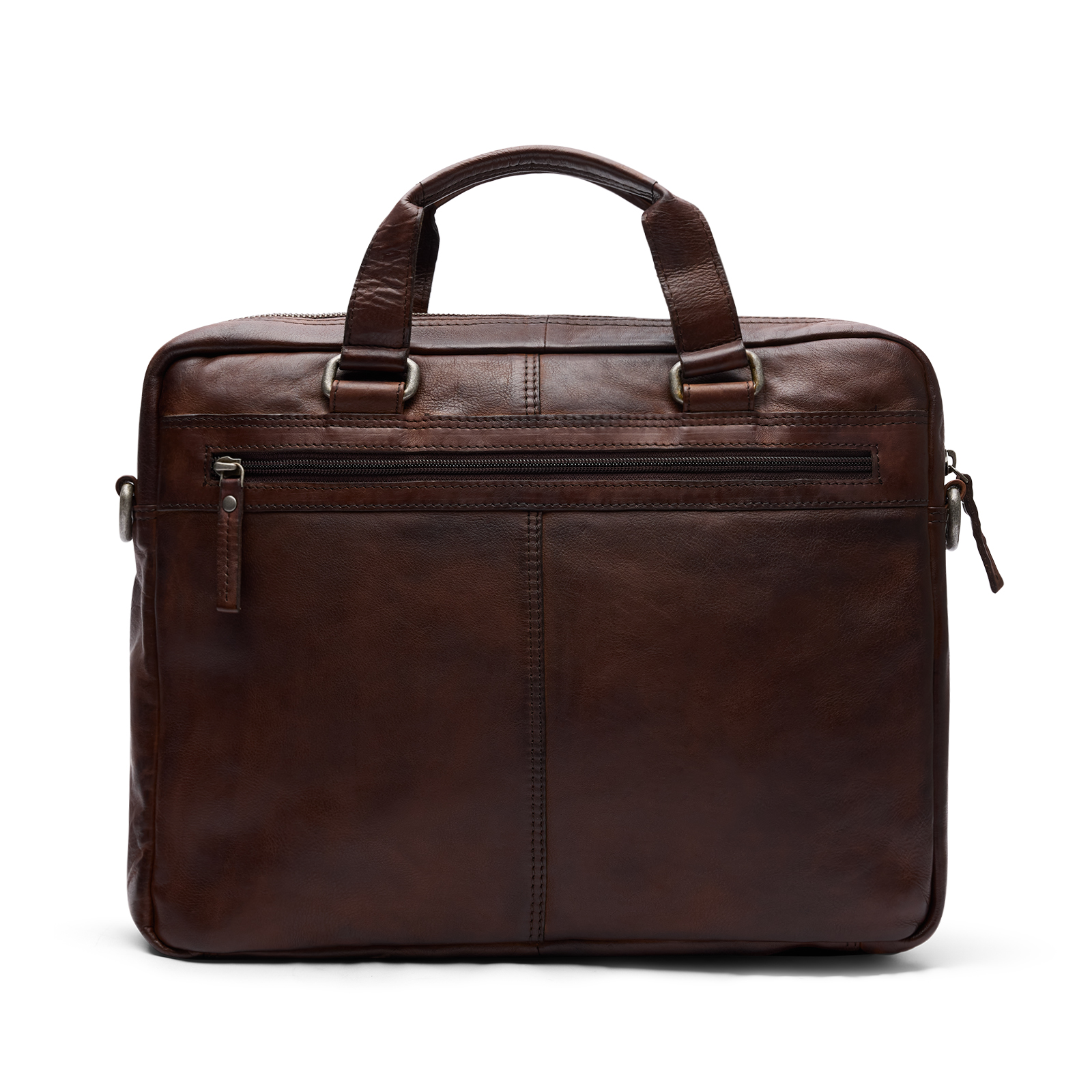 16 inch bruine leren laptoptas