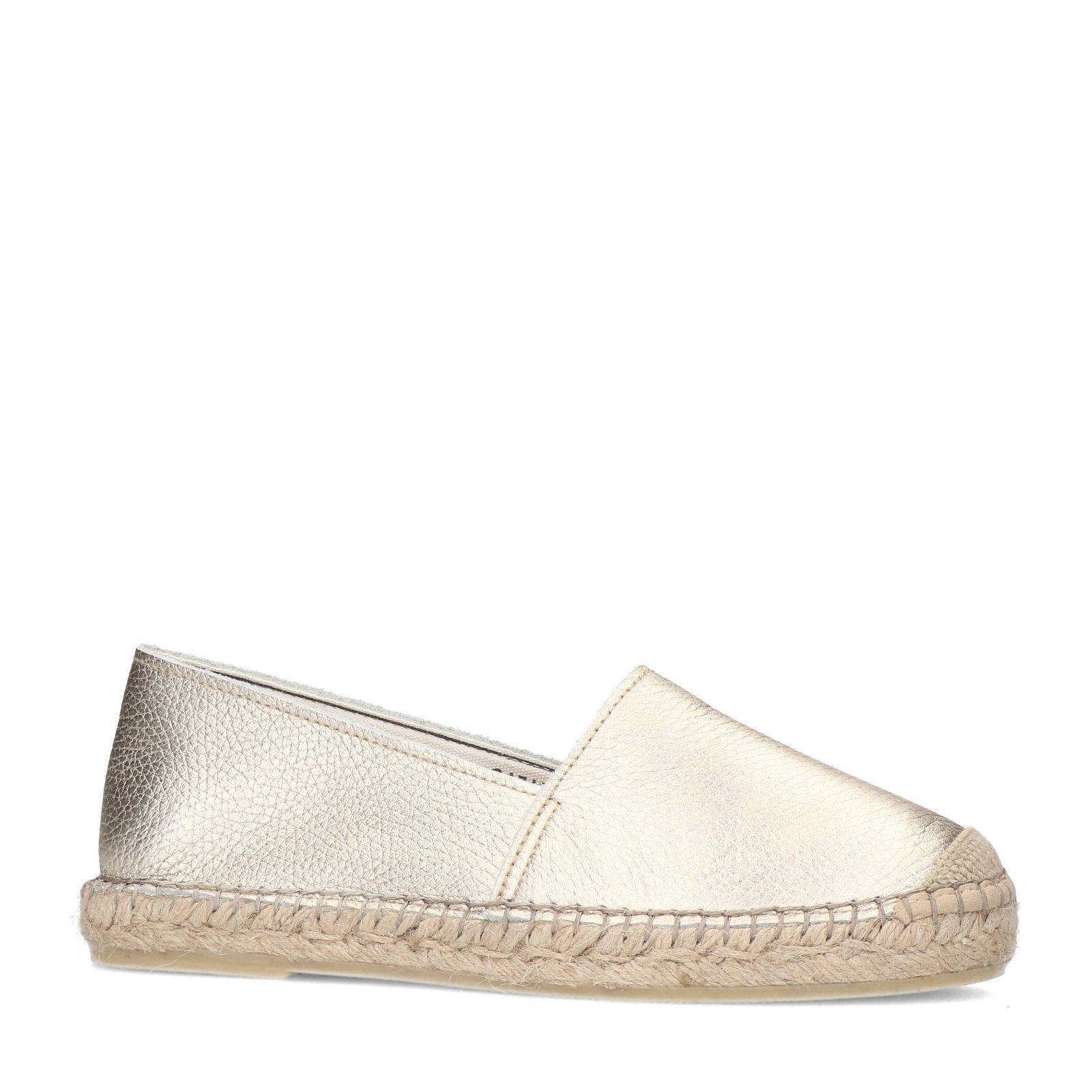 Manfield leren espadrilles goud
